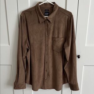 GAP Suede-Look Brown Shirt